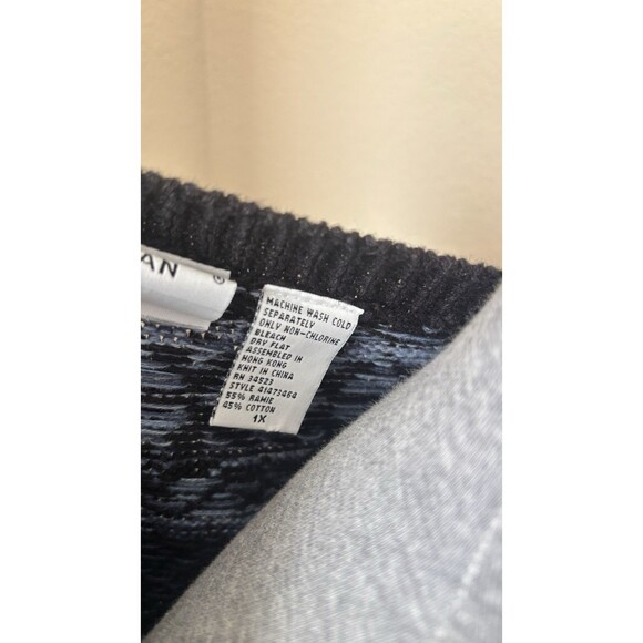 Vintage Season Ticket Woman Size 1X Blue Fair Isle Nordic Sweater Vest - Picture 6 of 6